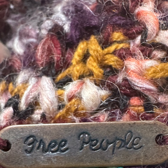 Free People Multicolor Fringed Cardigan, Sz Medium, Like New, Wool & Alpaca - Picture 13 of 14